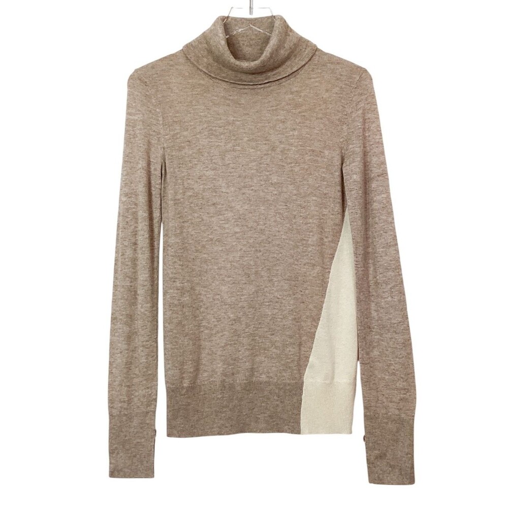 Brochu Walker Asymmetrical Wool Cashmere Blend Foldover Turtleneck Sweater Sz S